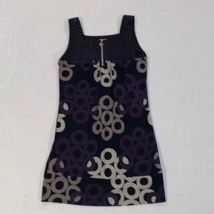 Zoe Ltd. girl's leather upper sleeveless dress mod style purple gray black 14